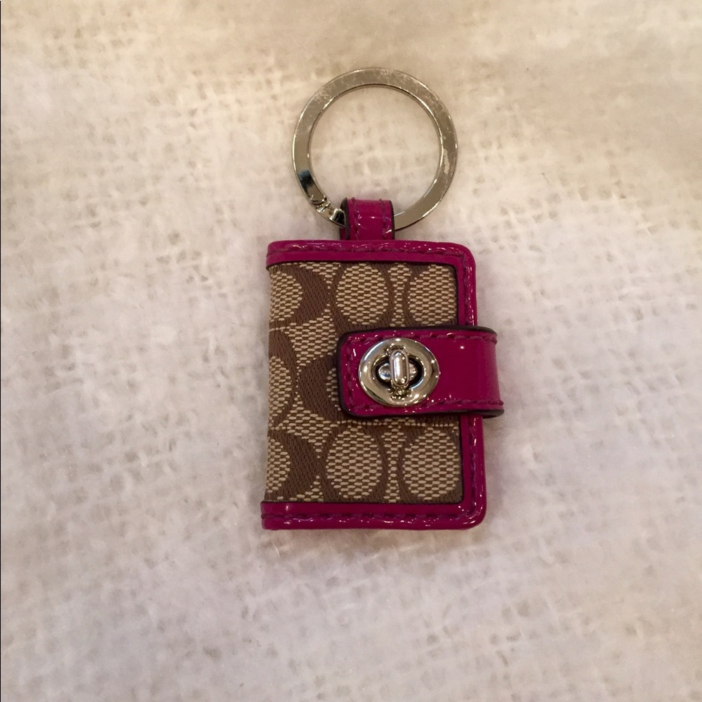 **SOLD** Coach photo keychain. Brown & pink. NWOT